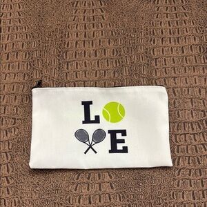 Tennis Love canvas zip Pouch
